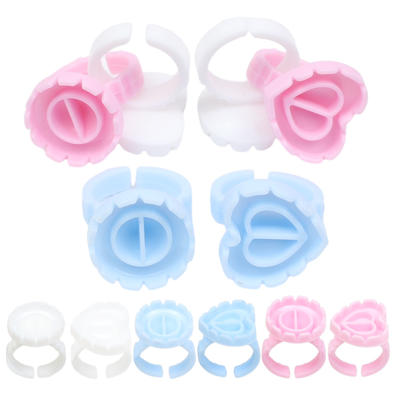 Eyelash Extension Double Lash - 100pcs/bag Disposable Eyelash Extension Glue Ring