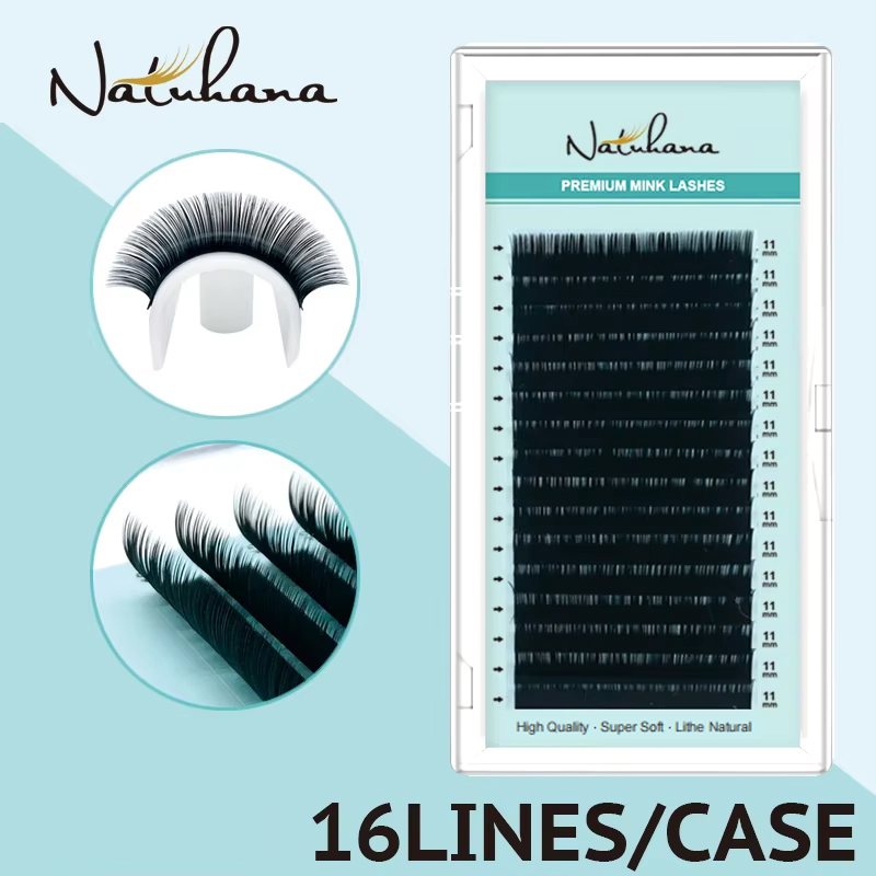 NATUHANA Korea PBT 16Rows B C  - Eyelash Extension Korea Natural recension och pris